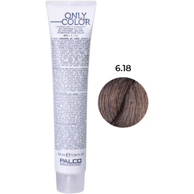 Крем-краска для волос Palco Professional Only Color безаммиачная № 6.18 коричневый, 100 мл