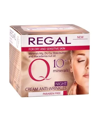 Крем для обличчя Regal Q10+ Minerals нічний зволожуючий проти зморшок для сухої та чутливої шкіри, 50 мл