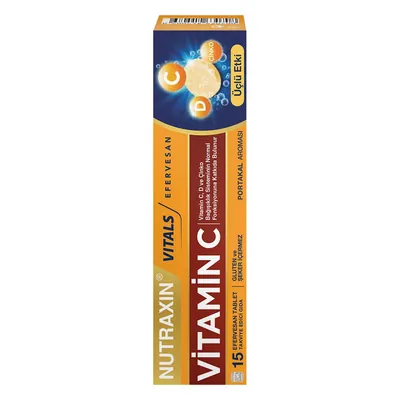 Вітамін C + D + Zn Nutraxin Vitamin C + D + Zinc таблетки шипучі №15