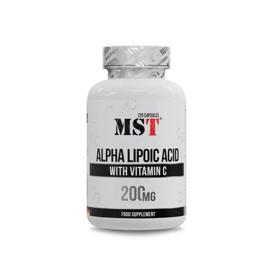 Альфа-ліпоєва кислота та вітамін С MST Nutrition Alpha Lipoic Acid with Vitamin C 200 мг, 120 капсул