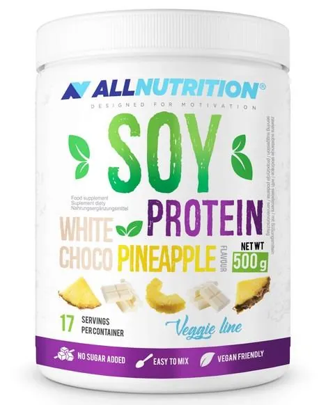 Протеїн соєвий ізолят Allnutrition Soy Protein білий шоколад та ананас, 500 г