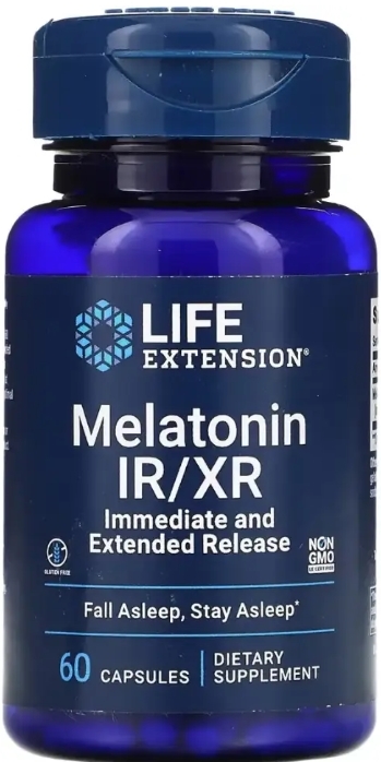 Мелатонин Life Extension Melatonin IR/XR, 60 капсул