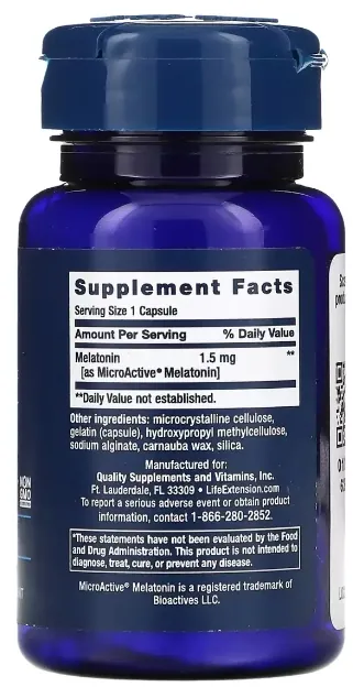 Мелатонін Life Extension Melatonin IR/XR, 60 капсул