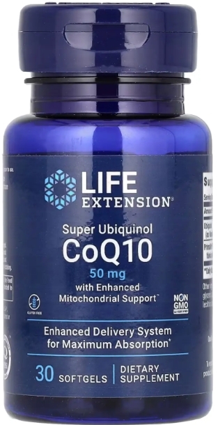 Супер Убихинол CoQ10 Life Extension Super Ubiquinol CoQ10 50 мг, 30 мягких капсул