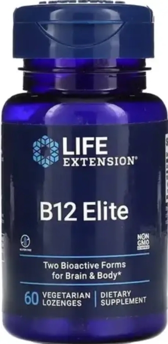 Вітамін B12 Life Extension B12 Elite, 60 вегетаріанських льодяників