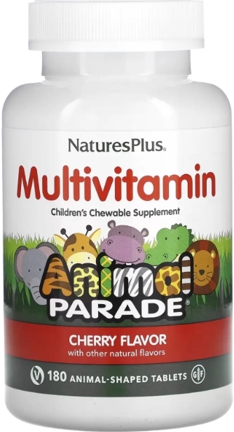Мультивитамины Nature's Plus Animal Parade Children's Multi-Vitamin, вкус вишни, 180 таблеток