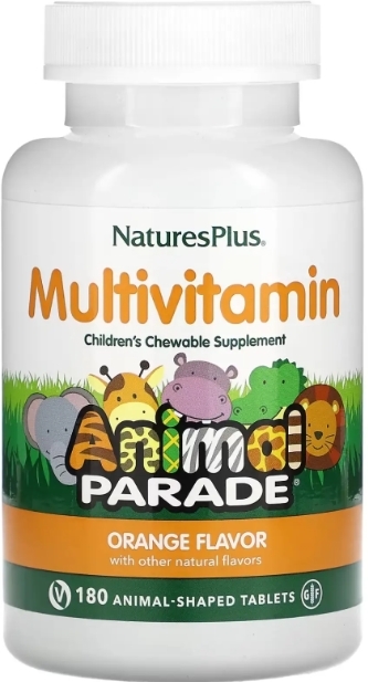 Мультивитамины Nature's Plus Animal Parade Children's Multi-Vitamin, вкус апельсин, 180 таблеток