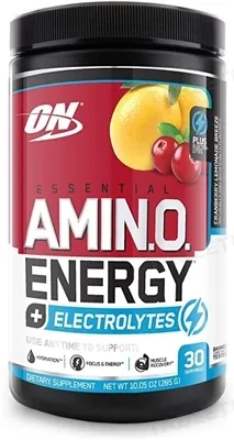 Передтренувальний комплекс Optimum Nutrition Essential Amin.O. Energy+Electrolytes, журавлинний лимонад, 285 г