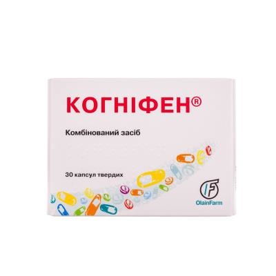 Когнифен капсулы тв. по 300 мг/5 мг №30 (10х3)