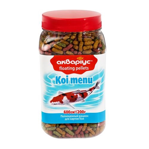Корм сухой Аквариус Koi Menu для карпов Кои, 200 г банка