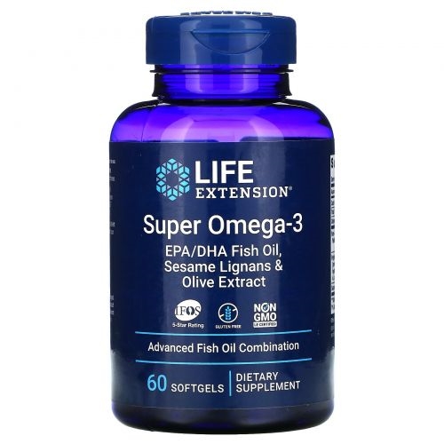 Супер Омега-3 Life Extension Omega Foundations Super Omega-3, 60 желатиновых капсул