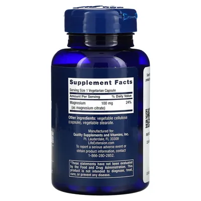 Магнію цитрат Life Extension Magnesium (Citrate) 100 мг, 100 капсул