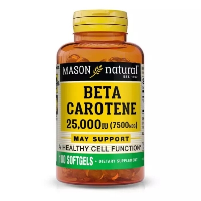 Бета-каротин 25000 МЕ Mason Natural Beta Carotene, 100 гелевых капсул