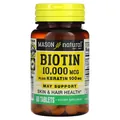 Біотин 10000 мкг із кератином Mason Natural Biotin Plus Keratin, 60 таблеток