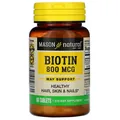 Біотин 800 мкг Mason Natural Biotin, 60 таблеток