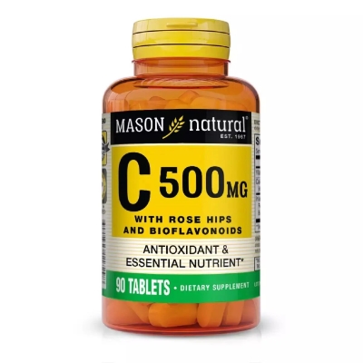 Витамин C 500 мг с шиповником и биофлавоноидами Mason Natural Vitamin C With Rose Hips and Bioflavonoids, 90 таблеток