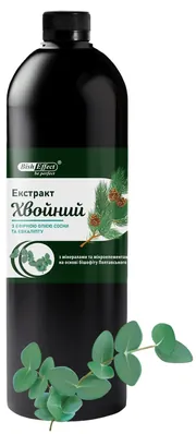 Засіб для ванн BishEffect Екстракт Хвойний з ефірною олією сосни та евкаліпту на основі бішофіту Полтавського, 1000 мл