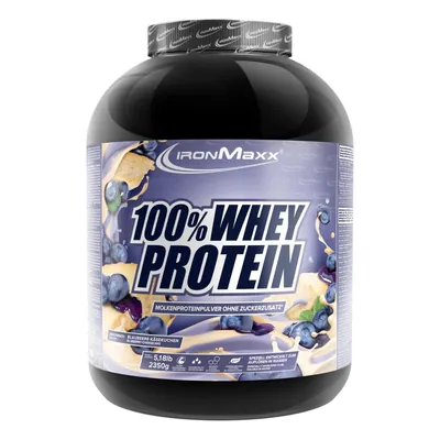 Протеїн сироватковий концентрат IronMaxx 100% Whey Protein чорничний чізкейк, 2350 г (банка)