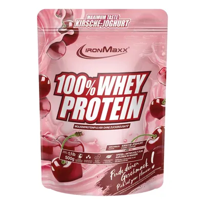 Протеїн сироватковий концентрат IronMaxx 100% Whey Protein вишневий йогурт, 500 г (пакет)