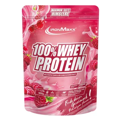 Протеїн сироватковий концентрат IronMaxx 100% Whey Protein малина, 500 г (пакет)