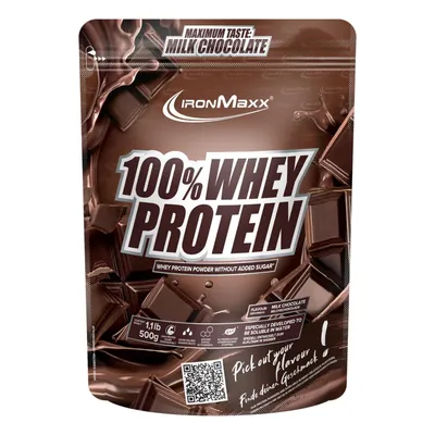Протеїн сироватковий концентрат IronMaxx 100% Whey Protein молочний шоколад, 500 г (пакет)
