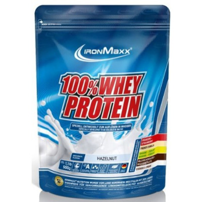 Протеїн IronMaxx 100% Whey Protein Фундук, 500 г (пакет)
