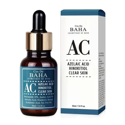 Сироватка для обличчя Cos De BAHA AC Azelaic Acid Hinokitiol Clear Skin Serum Інтенсивна для боротьби з акне, 30 мл