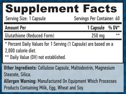Глутатіон Haya Labs Glutathione 250 мг веганські капсули №60