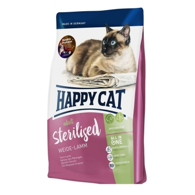 Корм сухой Happy Cat Adult Sterilized Weide-Lamm для стерилизованных кошек и кастрированных котов, с ягненком, 300 г