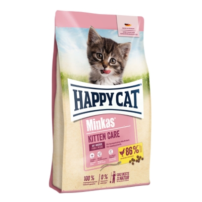 Корм сухой Happy Cat Minkas Kitten Care Cat Food для котят до 6 месяцев, с курицей, 1,5 кг