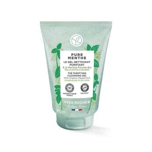 Гель для вмивання Yves Rocher Pure Menthe з М’ятою для матовості, очищувальний, 125 мл