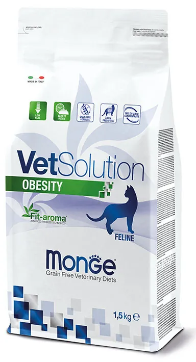 Корм сухий Monge Сat VetSolution Obesity для котів усіх порід для зниження надмірної ваги тіла, 1,5 кг