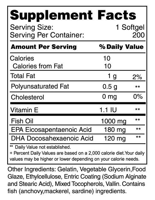Омега-3 (без холестерину) Earth's Creation Omega-3 (Cholesterol Free) 1000 мг, 200 гелевих капсул