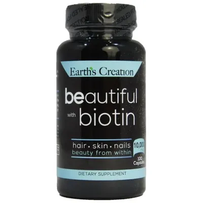 Біотин Earth's Creation Beautiful with Biotin 10 мг, 100 капсул