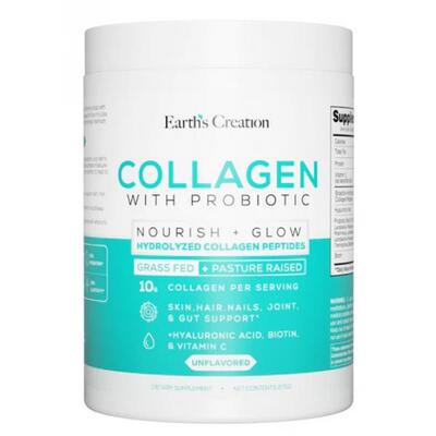 Коллаген с пробиотиком Earth's Creation Collagen with probiotic + Hyaluronic Acid, 275 г