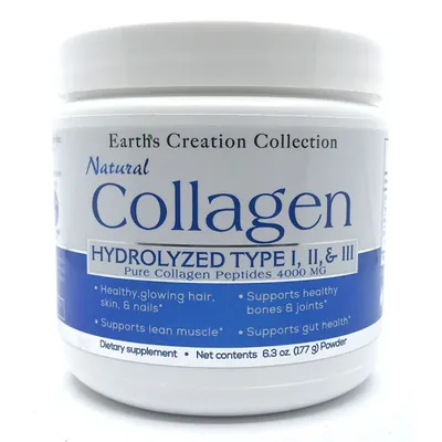 Колаген гідролізований + Гіалуронова Кислота Earth's Creation Collagen Hydrolyzed + Hyaluronic Acid, 177 г