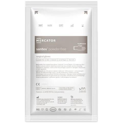 Перчатки хирургические Mercator Santex латексные без пудры размер 7,0 стерильные, 1 пара