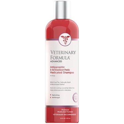 Шампунь для собак Veterinary Formula Advanced Antiparasitic & Antiseborrheic антипаразитарный и антисеборейный, 473 мл