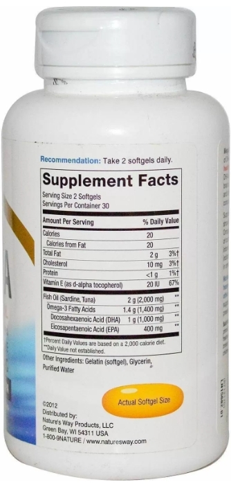 Мега-ДГК Nature's Way Mega-DHA 1000 мг, 60 капсул