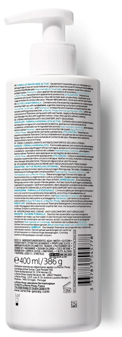 Крем-гель очищуючий La Roche-Posay Toleriane для чутливої шкіри зменшуючий відчуття сухості, 400 мл