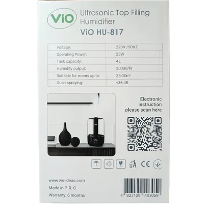 Зволожувач повітря ViO HU-817 ультразвуковий, 4 л, 23 W