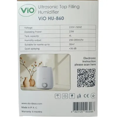 Зволожувач повітря ViO HU-860 ультразвуковий, 4 л, 23 W