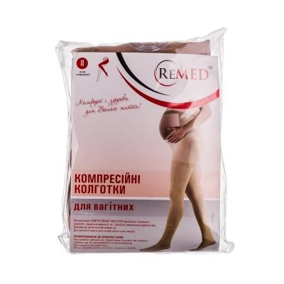 Колготки компрессионные для беременных Remed RK 411 закрытый носок, 2 класс компрессии, укороченные, размер L