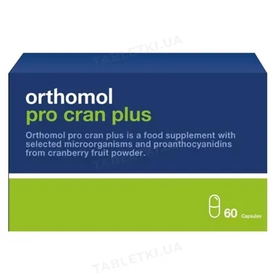 Ортомол Pro Cran Plus для профілактики сечовивідних шляхів капсули, курс 15 днів