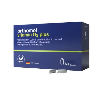 Ортомол Vitamin D3 Plus new для кісткового скелета та структури кісток капсули, курс 60 днів