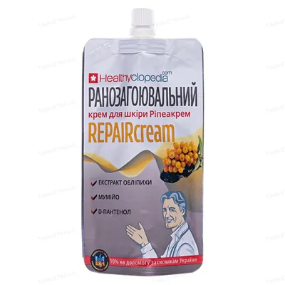 Крем для шкіри Ріпеакрем Healthyclopedia REPAIRcream ранозагоювальний, 100 мл