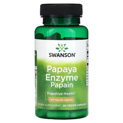 Папаїн ферменти папаї Swanson Papaya Enzyme Papain 100 мг, 90 капсул