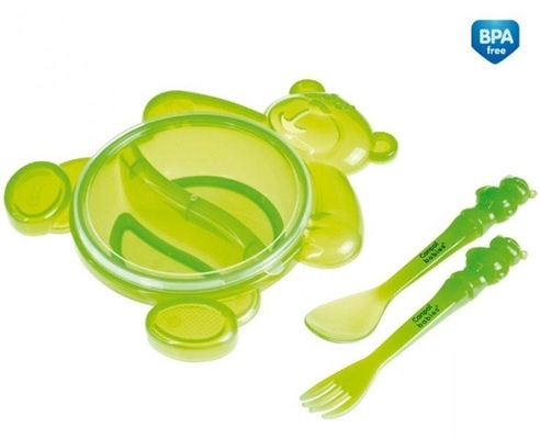 Набір для годування Canpol babies Ведмедик тарiлка з виделкою i ложкою, 2/422