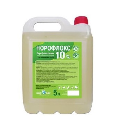 Норофлокс 10% (ДЛЯ ЖИВОТНЫХ) раствор для перорального применения, 5 л