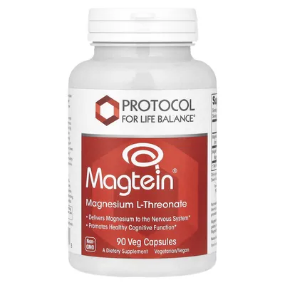 Магній L-треонат Protocol for Life Balance Magtein, 90 веганських капсул